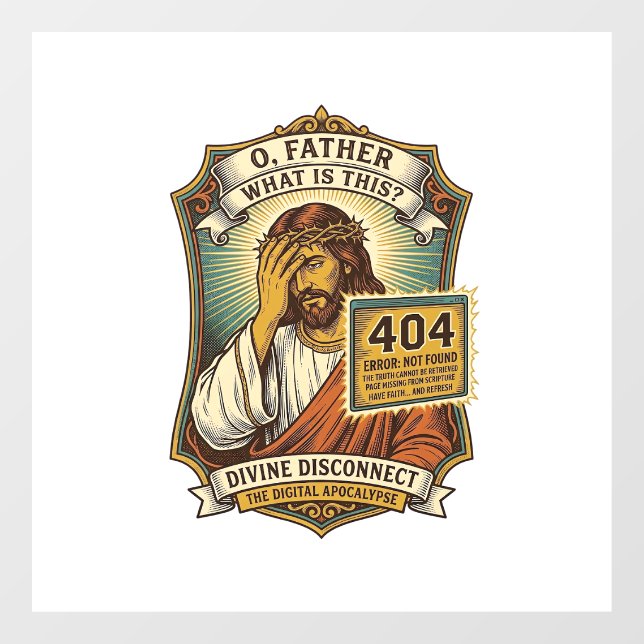 Funny Jesus 404 Error Web Developer Programmer Hum (Sheet)