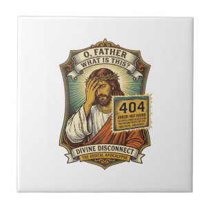 Funny Jesus 404 Error Web Developer Programmer Hum Ceramic Tile