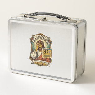 Funny Jesus 404 Error Web Developer Programmer Hum Metal Lunch Box