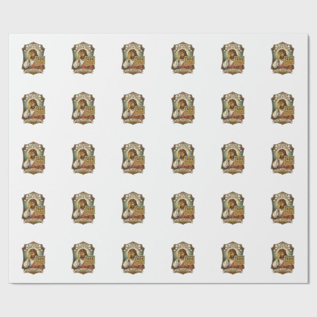 Funny Jesus 404 Error Web Developer Programmer Hum Wrapping Paper (Flat)