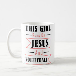 Funny Jesus And Volleyball Christian Sports Quote  Coffee Mug