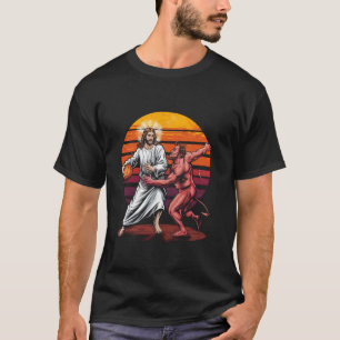 Funny Jesus Basketball Crossing Up The Devil Chris T-Shirt