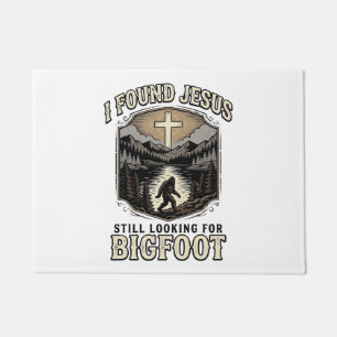 Funny Jesus Bigfoot Vintage Christian Shirt Doormat