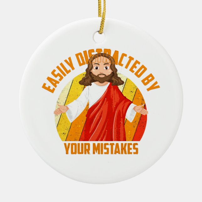 Funny Jesus Ceramic Ornament (Front)