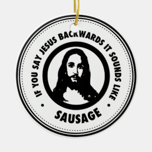 Funny Jesus Ceramic Tree Decoration