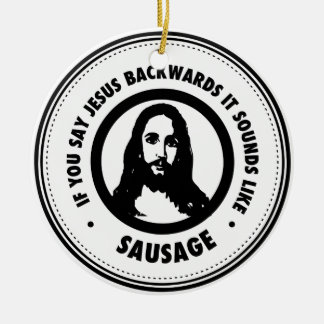 Funny Jesus Ceramic Tree Decoration