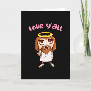 Funny Jesus Christ Chibi Christian Cartoon Card