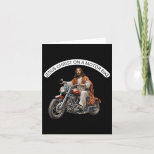Funny Jesus Christ On A Motor Bike Christian Tee  Card