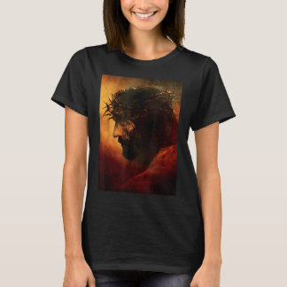 Funny Jesus Christ With Crown Of Thorns Graphic T-Shirt