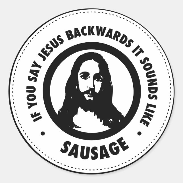 Funny Jesus Classic Round Sticker (Front)
