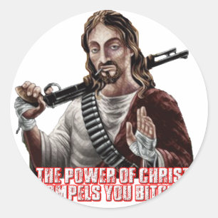 Funny jesus classic round sticker