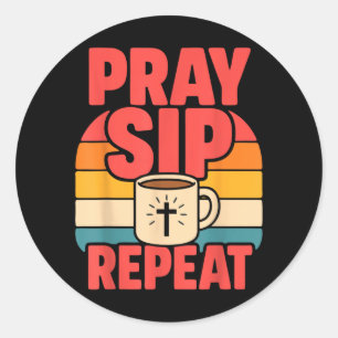 Funny Jesus Coffee Christian Faith Classic Round Sticker