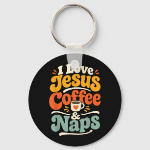 Funny Jesus Coffee Christian Faith Morning Prayer Key Ring