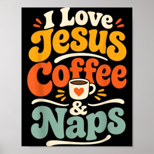 Funny Jesus Coffee Christian Faith Morning Prayer Poster