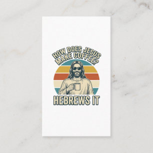 Funny Jesus Coffee Vintage Engraving Shirt Design_ Business Card