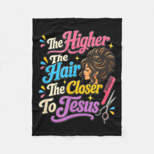 Funny Jesus Follower Christian Hairstylist Hair Fleece Blanket