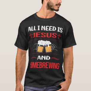 Funny Jesus Homebrewing Homebrew Homebrewer Beer H T-Shirt