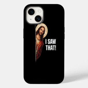 Funny Jesus "I Saw That" Christian meme design iPhone 14 Case