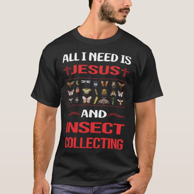Funny Jesus Insect Collecting Insects Bug Bugs T-Shirt (Front)