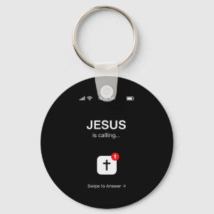 Funny Jesus Is Calling Christian Religious Humor G Key Ring