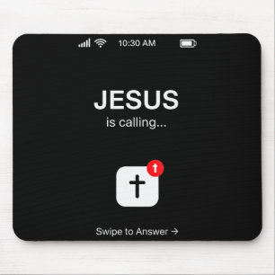 Funny Jesus Is Calling Christian Religious Humor G Mouse Pad
