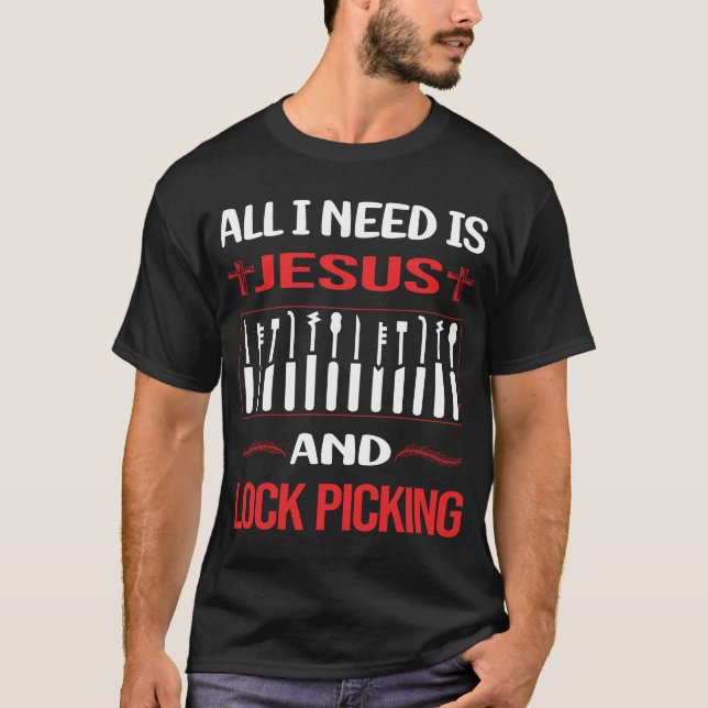 Funny Jesus Lock Picking Pick Picker Lockpicking L T-Shirt (Front)