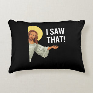 Funny Jesus Meme I Saw That Christian Quote God Is Decorative Cushion