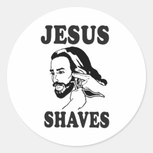 Funny Jesus Meme Jesus Shaves Classic Round Sticker