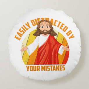 Funny Jesus Round Cushion