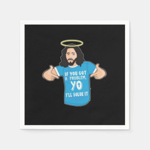 Funny Jesus Shirt Christian Meme Yo I'll Solve It Napkin