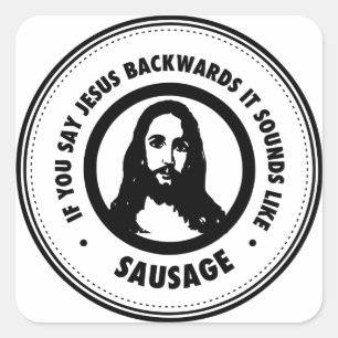 Funny Jesus Square Sticker