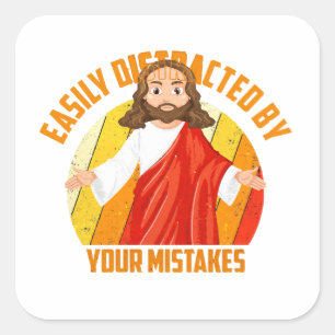 Funny Jesus Square Sticker
