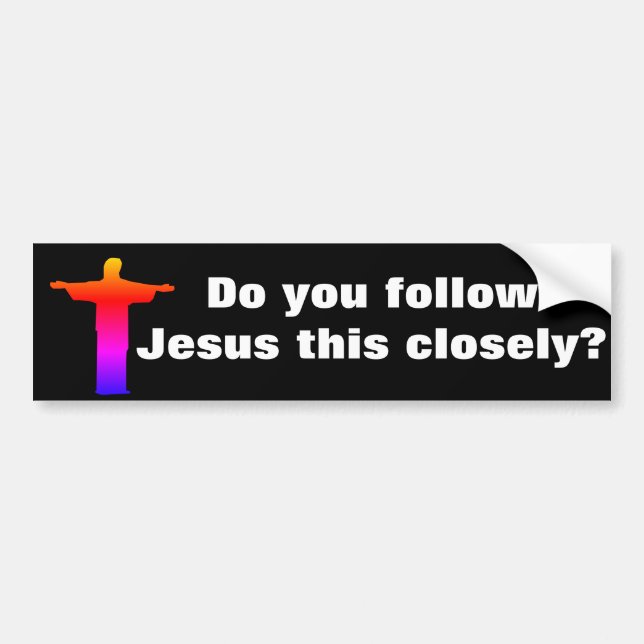 Funny Jesus Tailgating Bumper Sticker (Front)