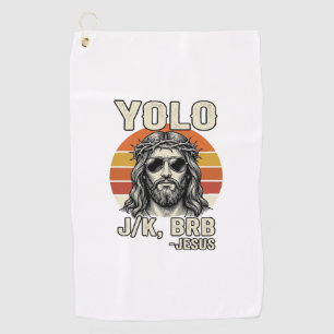 Funny Jesus Vintage Sunset Engraving Quote Design_ Golf Towel