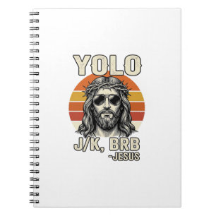 Funny Jesus Vintage Sunset Engraving Quote Design_ Notebook