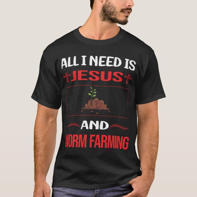 Funny Jesus Worm Farming Farmer Vermicomposting T-Shirt (Front)