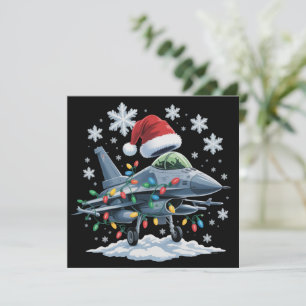 Funny Jet Fighter Military Christmas Holiday Xmas Card