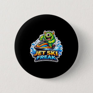 Funny jet ski jetski lover water scooter owner pwc 6 cm round badge