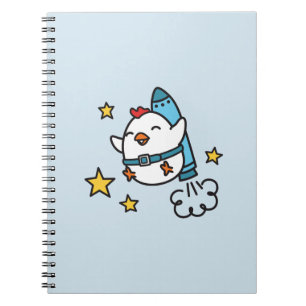 Funny Jetpack Chicken Design Notebook