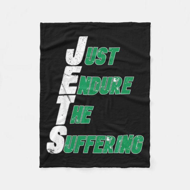 Funny Jets Just Endure The Suffering Football  Fleece Blanket (Front)