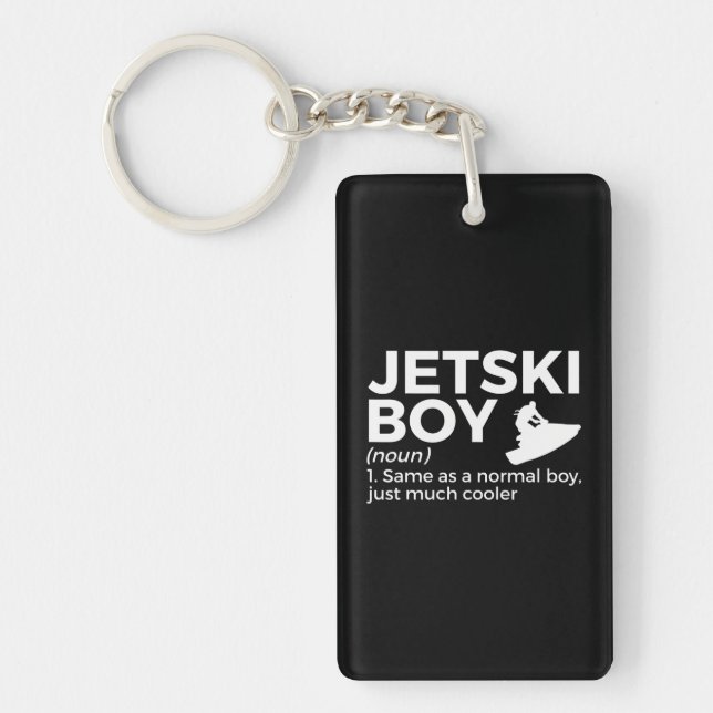 Funny Jetski Boy Definition Jet Skiing Key Ring (Front)