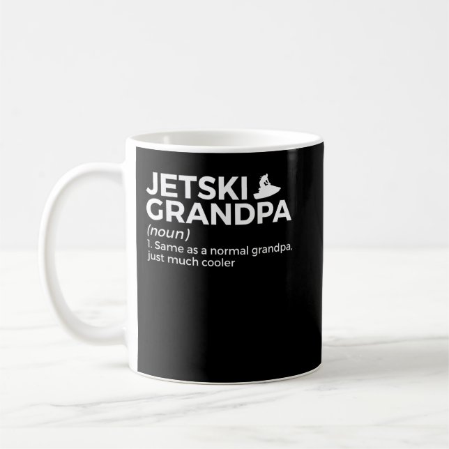 Funny Jetski Grandpa Definition Jet Skiing Coffee Mug (Left)
