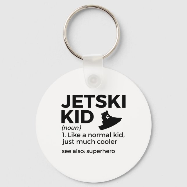 Funny Jetski Kid Definition Jet Skiing _1  Key Ring (Front)