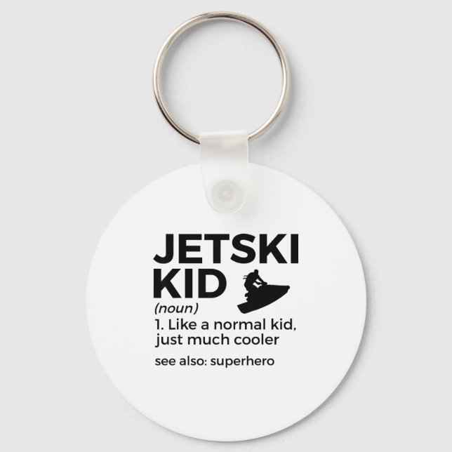 Funny jetski kid definition jet skiing  key ring (Front)