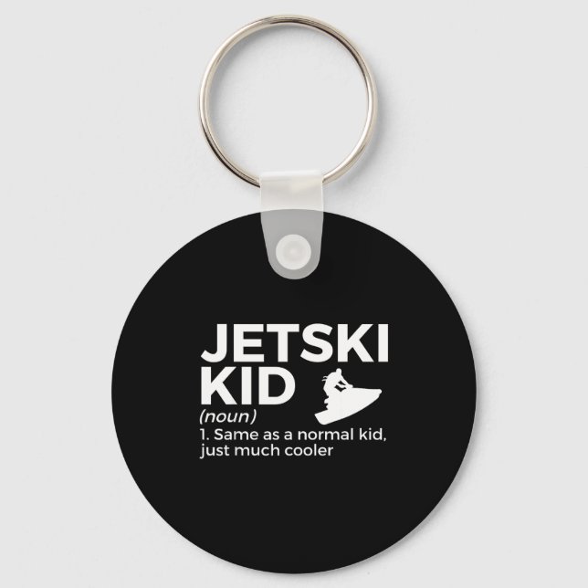 Funny jetski kid definition jet skiing  key ring (Front)