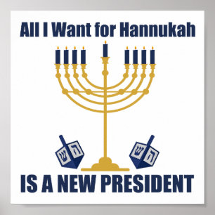 Funny Jewish Anti Trump Political Hanukkah Poster