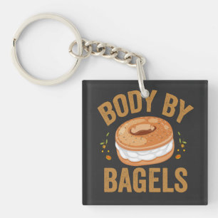 Funny Jewish Bagel Lover Hanukkah Food Humour Key Ring