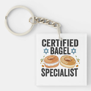 Funny Jewish Bagel Lover Hanukkah Food Specialist Key Ring
