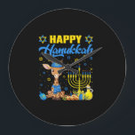 Funny Jewish Giraffe Menorah Dreidel Chanukah Hanu Large Clock<br><div class="desc">Funny Jewish Giraffe Menorah Dreidel Chanukah Hanukkah PJS</div>