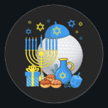 Funny Jewish Golf Ball Menorah Happy Hanukkah Chan Classic Round Sticker<br><div class="desc">Funny Jewish Golf Ball Menorah Happy Hanukkah Chanukah Kids</div>